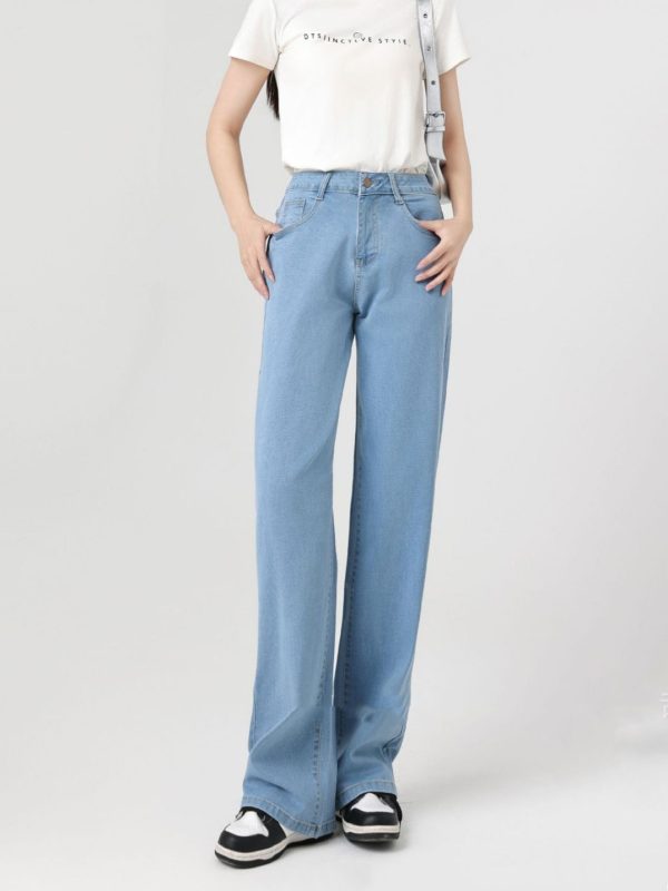 Slim Fit High Waist Slimming Casual Wide Leg Jeans - Image 8