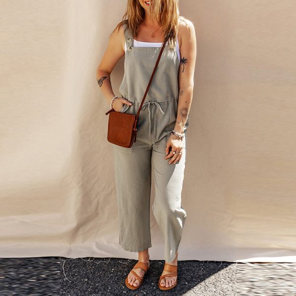 Solid Color Camisole Jumpsuit Loose Sleeveless - Image 3