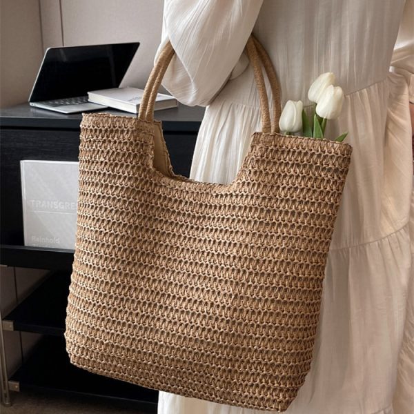 Women's Fashion Large Capacity Straw Bag - Image 9