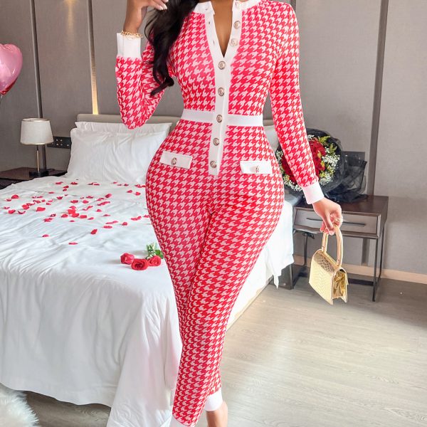 Autumn And Winter European And American Women's Clothing Tight Jumpsuit - Image 3
