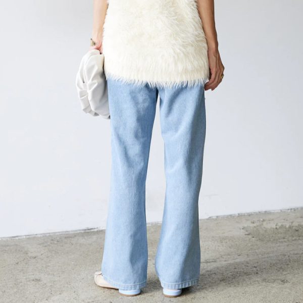 Heavy Industry Nail Pearl Buckle Women's Jeans Casual Loose Trousers - Image 3