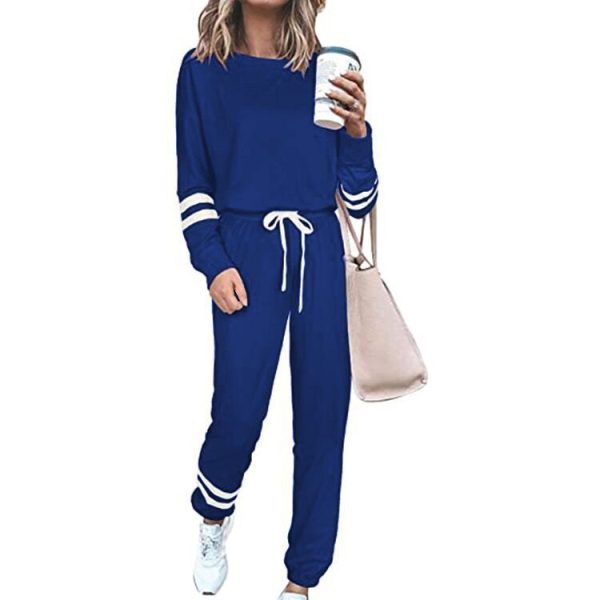 Women's Clothing Plus Size Loose-fitting Solid Color Long Sleeves Casual Suit - Image 9