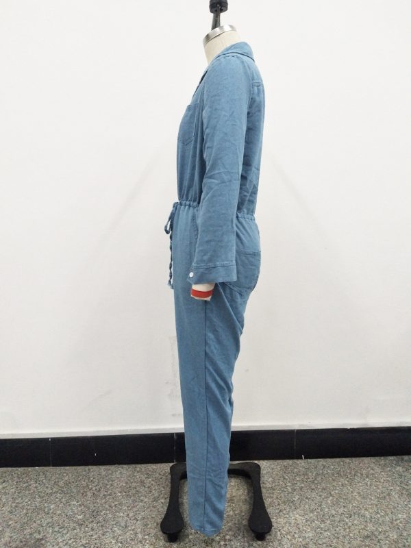 Lace-up Jeans Women's Slim Casual Jumpsuit - Image 5