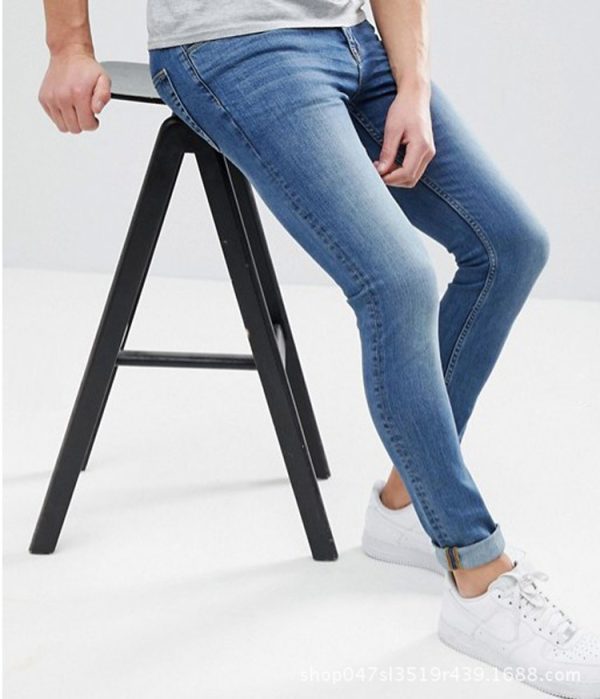 Europe and the United States new Amazon wish fashion hole low elastic feet jeans - Image 4