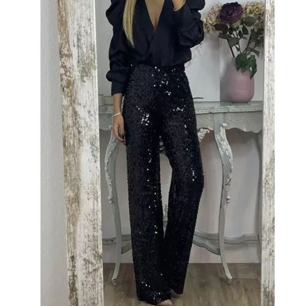 Casual Slim Stretch Multi-color Bell-bottom Pants - Image 6