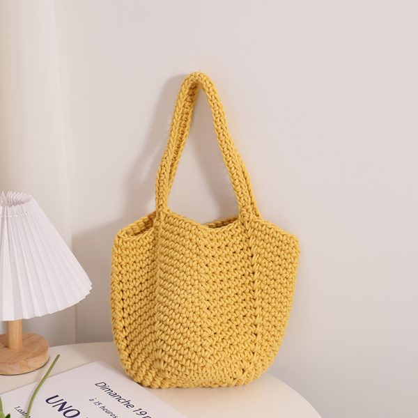 Single Shoulder Cotton Thread Woven Bag - Image 5