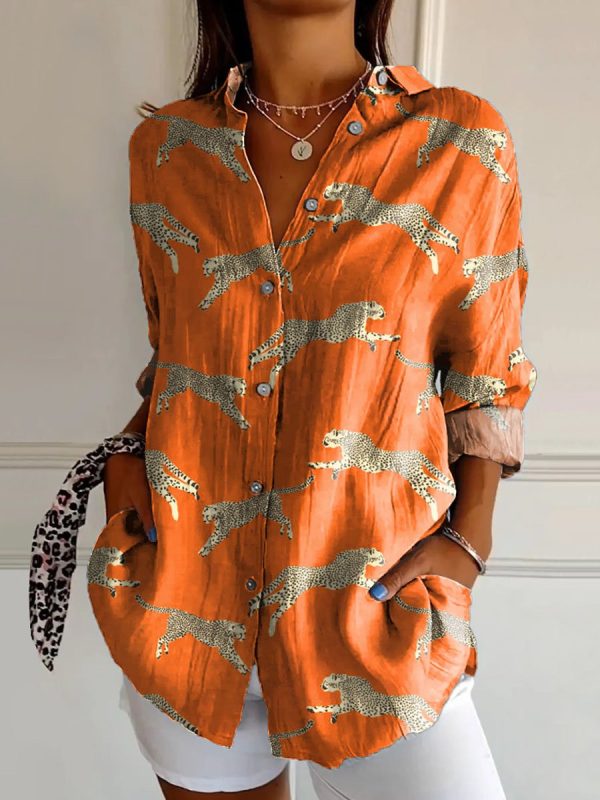Long Style Long Sleeve Pattern Printed Shirt For Women - Image 9