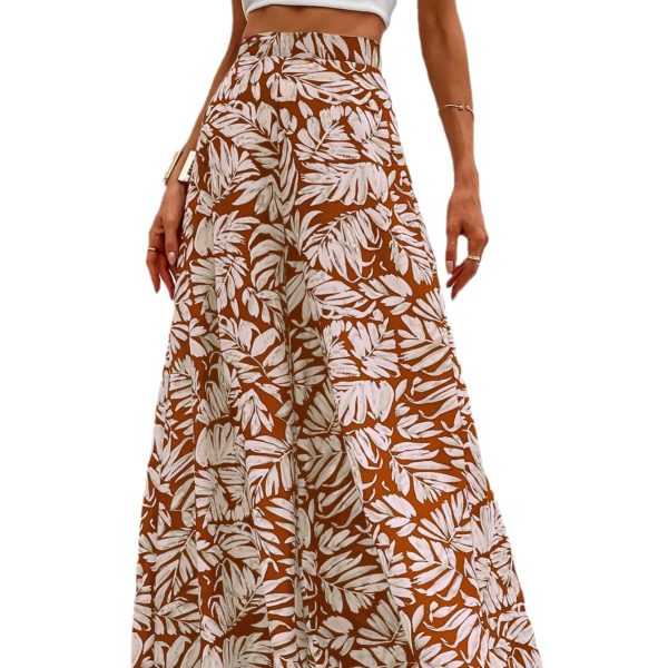 Fashionable Chiffon Floral Wide-leg Pants For Women - Image 5