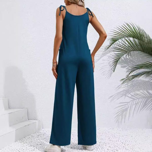 Women's Sling Straight Wide Leg Jumpsuit Trousers - Image 2