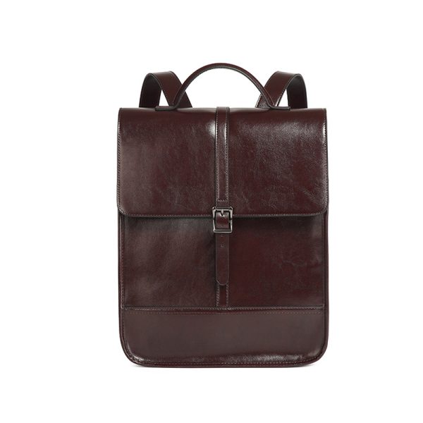 British Style Waterproof Leather Travel Backpack - Image 7