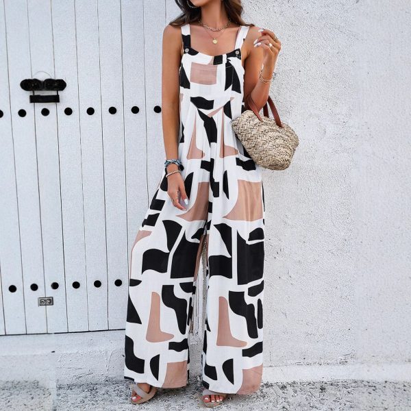 Women's Loose All-match Casual Printed Jumpsuit - Image 4