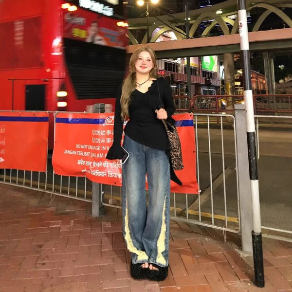 Women's Retro Make Old Ripped Jeans