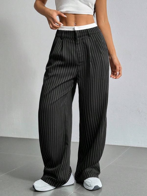 Stitching Suit Pants Simple Loose Drooping Straight-leg Pants - Image 8