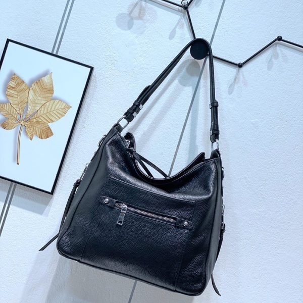 Large Capacity Top Layer Cowhide Crossbody Shoulder Bag - Image 2