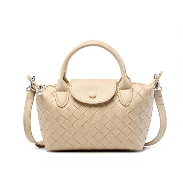 Fashion Cattlehide Leather Woven Leather Handbag - Image 3