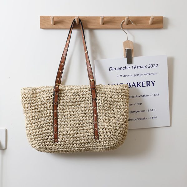 Women's Fashion Simple Large-capacity Handbag Woven Bag - Image 5