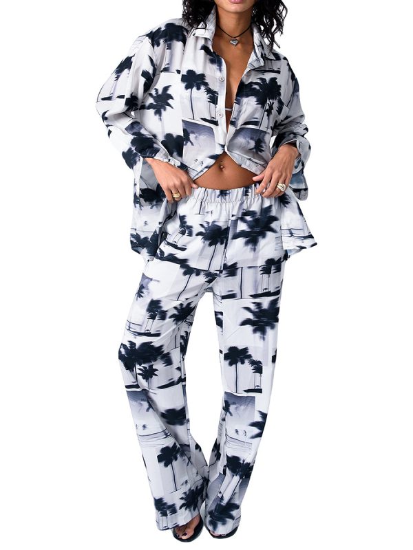 Loose Printed Shirt Women's Suit - Image 4