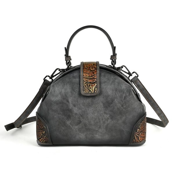 Women's Retro National Style Craft Hand-rub Color Three-dimensional Embossed Clip Bag - Image 7