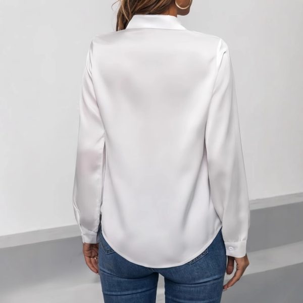 Women's Shirt Satin Silk-like Long Sleeve - Image 4