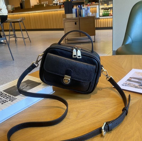 Retro Top Layer Vegetable Tanning Leather Fashion Messenger Bag - Image 4