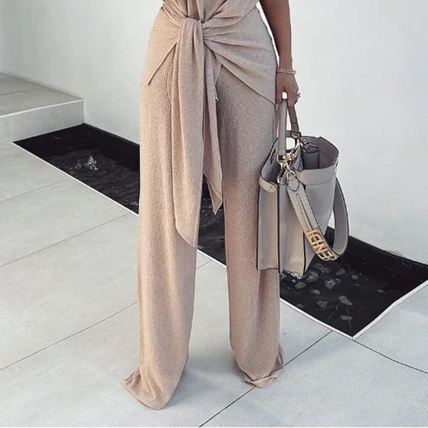 New Fashionable Knitted Pleated Lace-up Graceful And Fashionable Suit Pants - Image 5