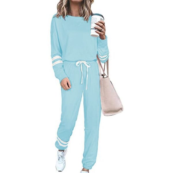 Women's Clothing Plus Size Loose-fitting Solid Color Long Sleeves Casual Suit - Image 7