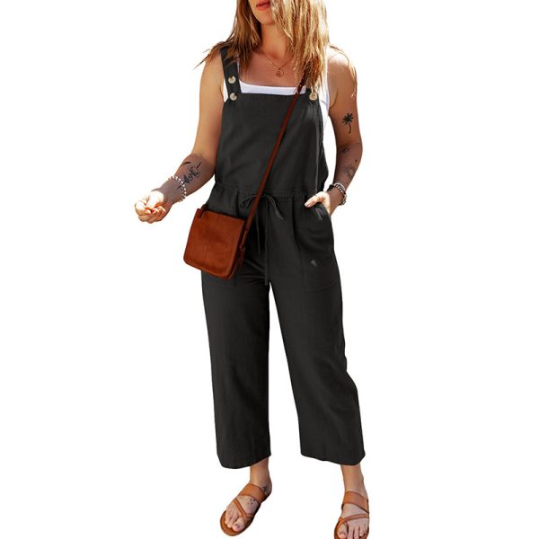 Solid Color Camisole Jumpsuit Loose Sleeveless - Image 5