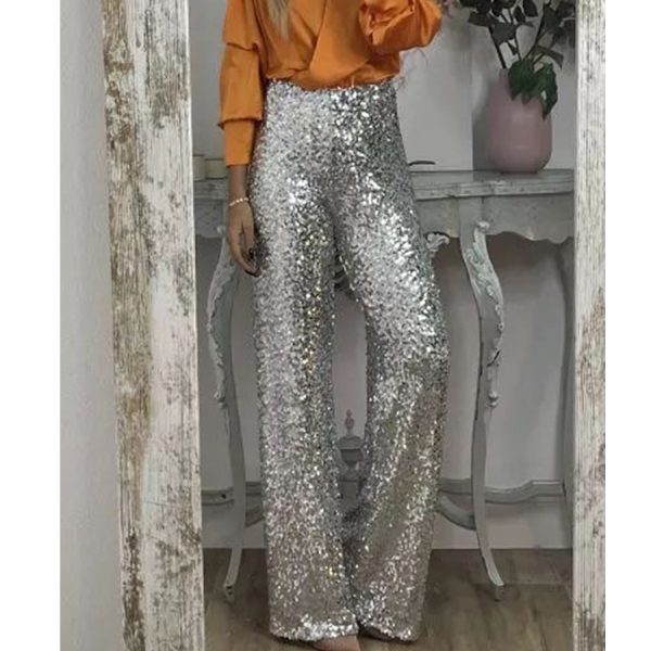 Casual Slim Stretch Multi-color Bell-bottom Pants - Image 3