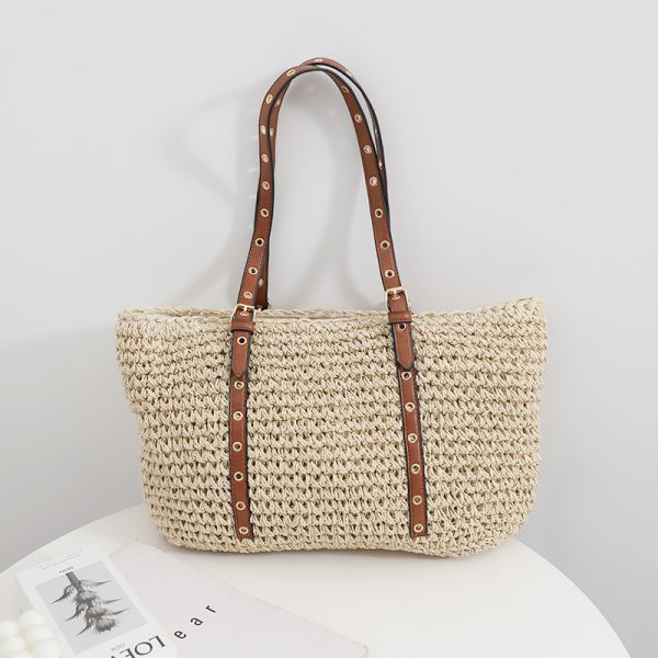 Women's Fashion Simple Large-capacity Handbag Woven Bag - Image 4
