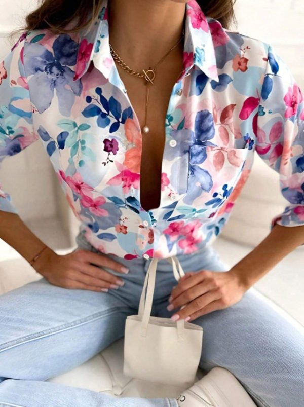 Women's Spring Summer Long Sleeve Casual Shirt