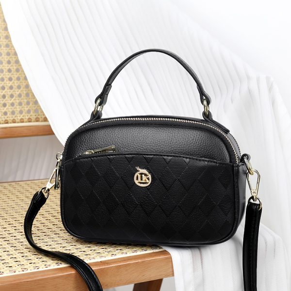 Women's Handbag Multi-layer Large Capacity Soft Leather Embossed Shoulder Messenger Bag Women's Bag Fashion - Image 2
