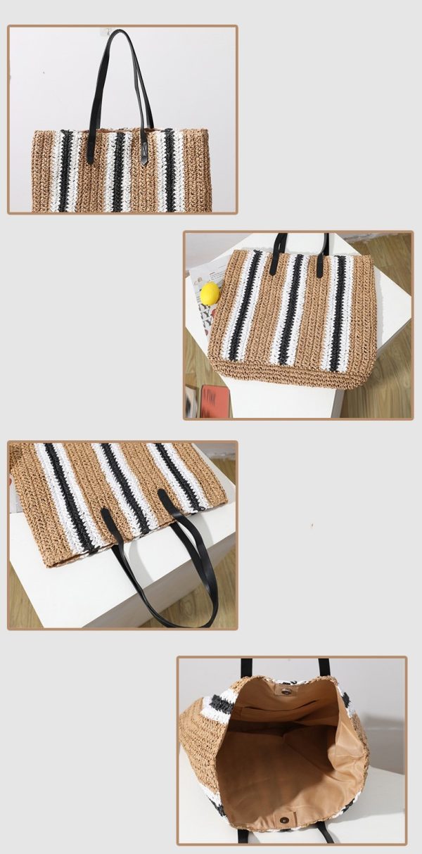 Single Shoulder Large Capacity Hand Woven Bag - Image 2