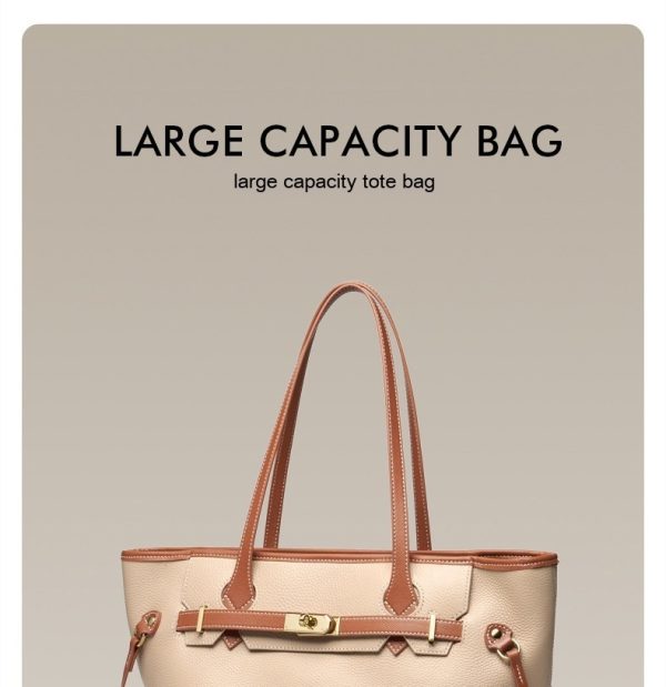High-grade Genuine Leather Women's Bag Simple Texture Large Capacity - Image 9