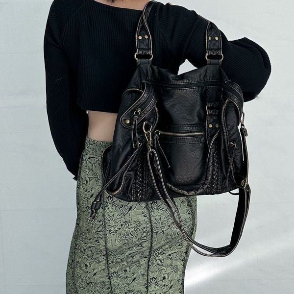 Retro Motorcycle Bag Women's Large Capacity - Image 4