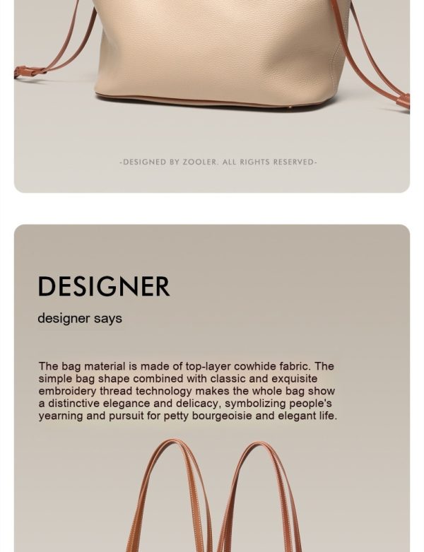 High-grade Genuine Leather Women's Bag Simple Texture Large Capacity - Image 10