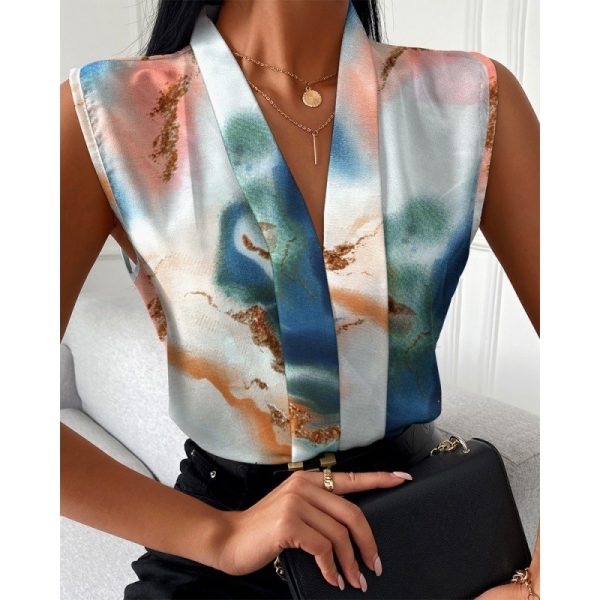Printed Sleeveless Shirt Top For Women - Image 8