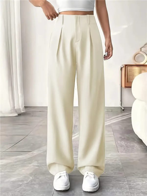 Autumn And Winter High Waist All-matching Wide Leg Leisure Suit Pants For Women - Image 9
