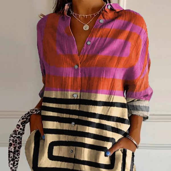 Women's Drop-shoulder Sleeve 3D Digital Printing Long-sleeved Shirt - Image 2