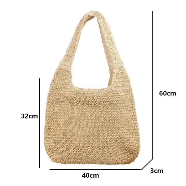 Fashion Straw Women Shoulder Bags Paper Woven Female Handbags Large Capacity Summer Beach Straw Bags Casual Tote Purses - Image 4