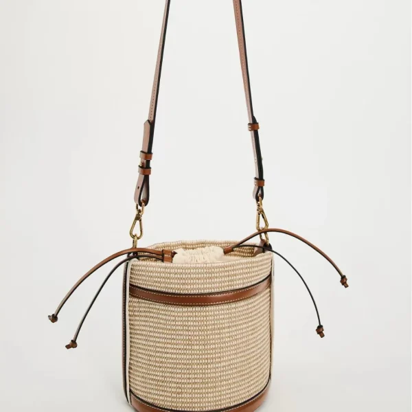 Fashion Straw Bucket Bag Weave Women Handbags Designer Panelled Shoulder Crossbody Bags Casual Summer Beach Small Tote Purses - Image 4