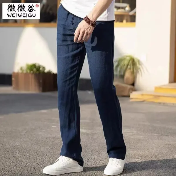 Male Plus Size Loose Pants Men Pants Summer Men's Cotton Big Sizes Wide Leg Linen Pant Oversized Jogger Trousers Large Size 5XL - Image 6