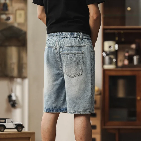 New Men's Summer Fashion Y2k Denim Shorts Teenager Boys Hip Hop Vintage Streetwear Baggy High Waist Jeans Shorts шорты мужские - Image 2
