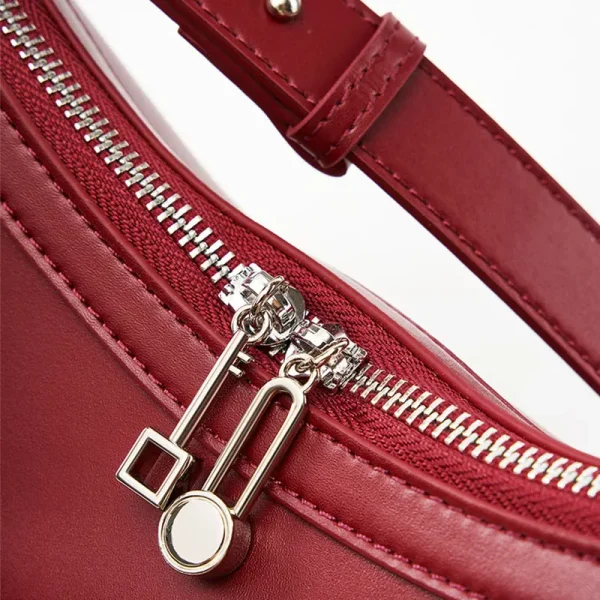 Luxury Designer Women's Bag 2025 New Genuine Leather Women Shoulder Bag High Quality Cowhide Half Moon Handbags Crossbody Bags - Image 6