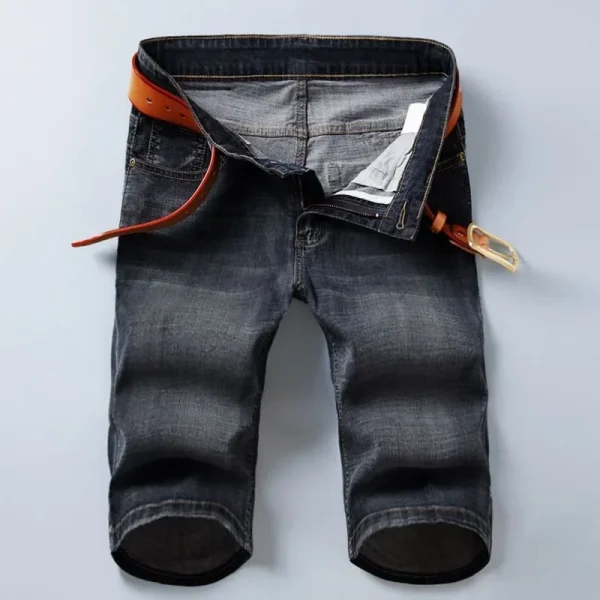 Denim Shorts Men's Summer Thin Straight Classic Designer Business Short Jeans Brand Clothing Stretch Korean Casual Male Shorts - Image 2