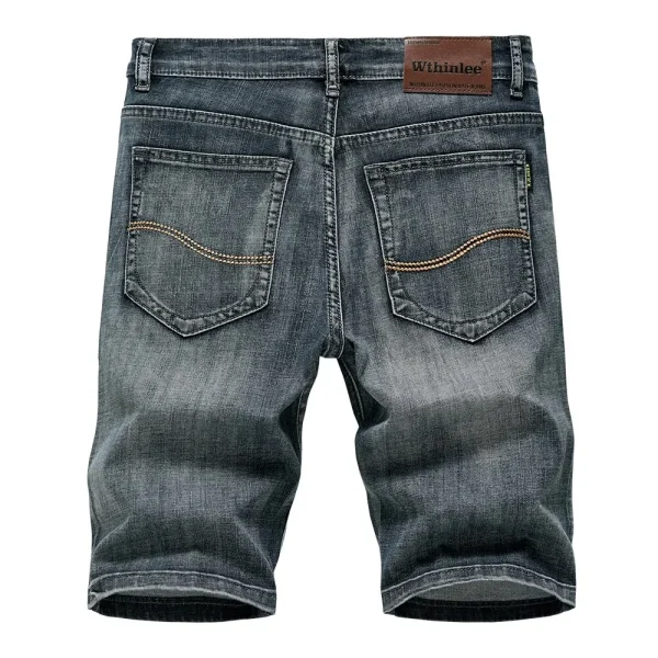 Summer Classic Shorts Jeans Men Denim Pants Straight Stretch Casual Cool Thin Knee Length Blue Fashion Brand Daily Trousers - Image 2
