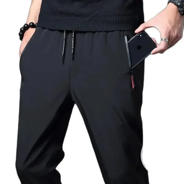 Men's Casual Pants Stretch Slim Fit Elastic Waist Jogger Korean Classic Blue Black Gray Male Brand Trousers Plus Size - Image 2