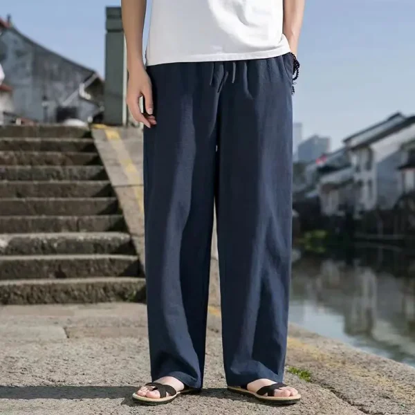 Male Plus Size Loose Pants Men Pants Summer Men's Cotton Big Sizes Wide Leg Linen Pant Oversized Jogger Trousers Large Size 5XL - Image 3