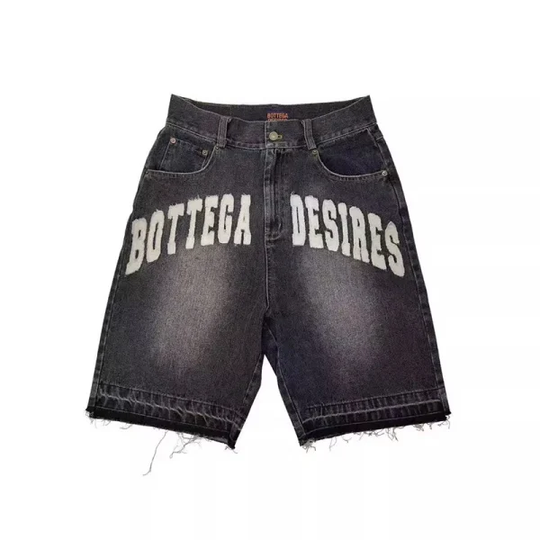 American Style Harajuku Retro Denim Shorts with Letter Embroidery Oversized Jeans Men Y2k Loose Casual Versatile Shorts Woman - Image 4
