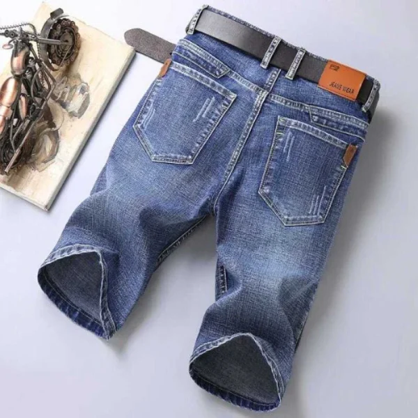 Denim Shorts Men's Summer Thin Straight Classic Designer Business Short Jeans Brand Clothing Stretch Korean Casual Male Shorts - Image 5