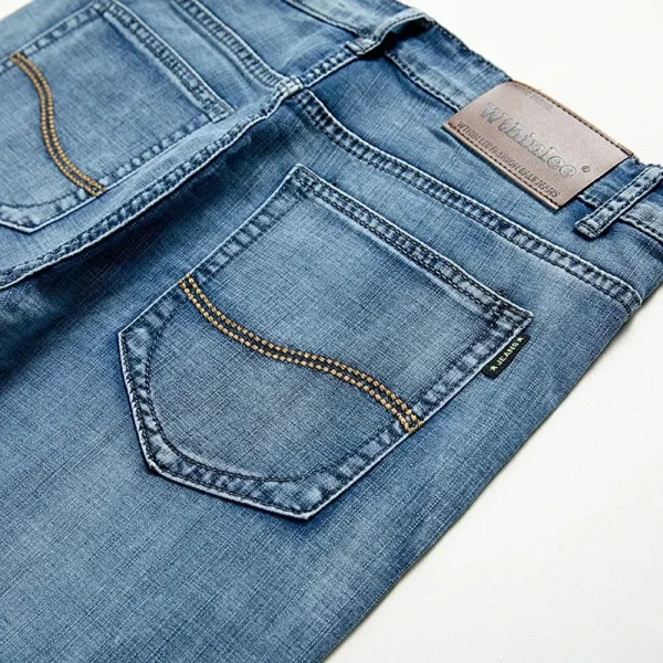 Summer Classic Shorts Jeans Men Denim Pants Straight Stretch Casual Cool Thin Knee Length Blue Fashion Brand Daily Trousers - Image 3